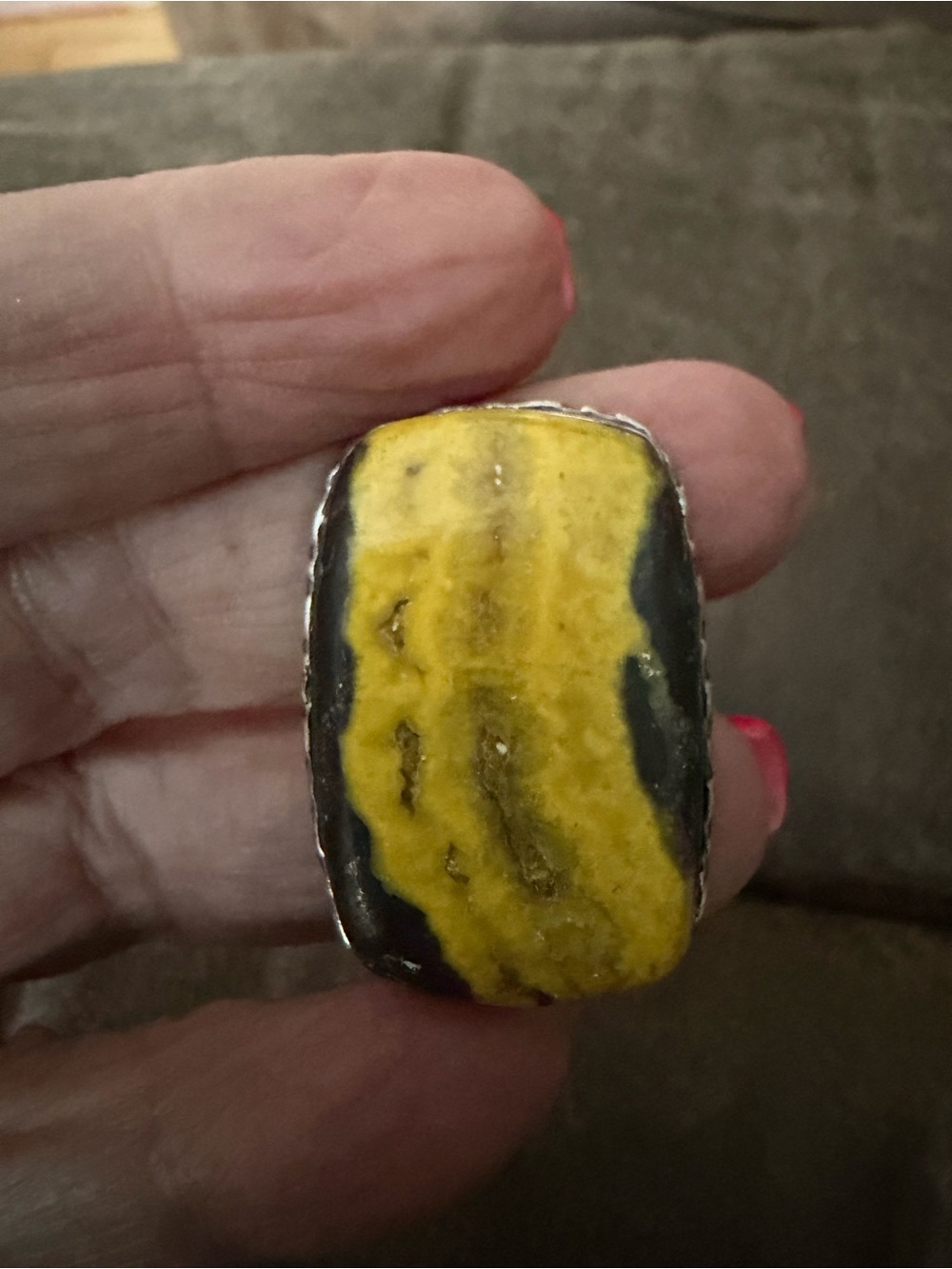 Bold Yellow and Black Statement Ring — Women’s Fashion Jewelry
